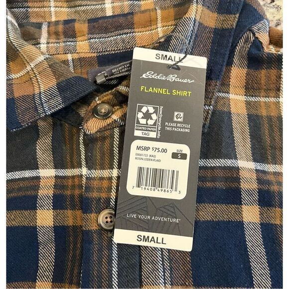 Eddie Bauer Men's Eddie's Favorite Classic Fit Flannel Shirt - Plaid - Picture 3 of 4